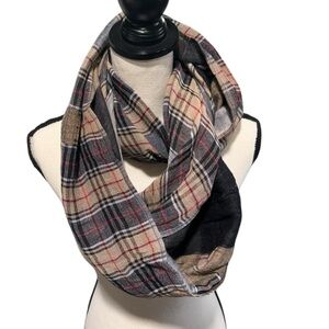 Simonetta Plaid Infinity Cotton Scarf One Size